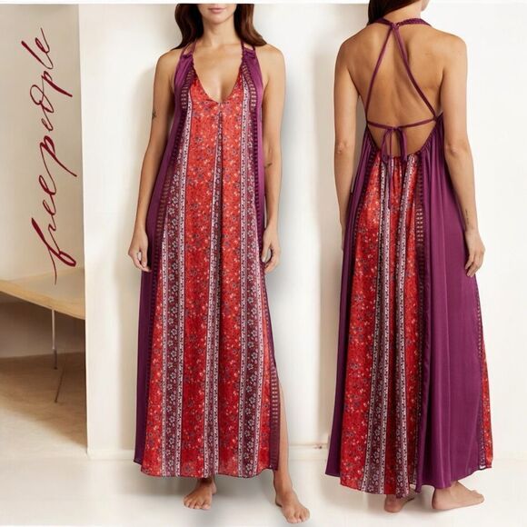 FREE PEOPLE Women’s Bohemian Nights Maxi Nightgown in the Size Large